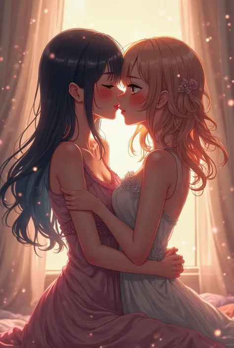 Hot kissing anime girls