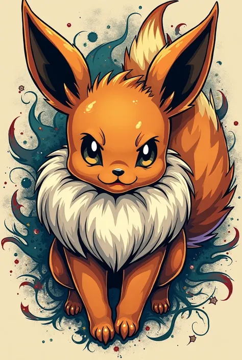 pokémon eevee masculine tattoo: old school style