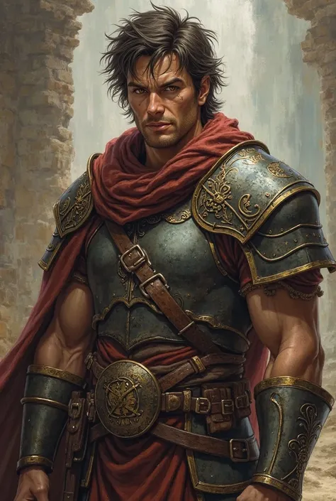 Create a D&D of the human race 

Alaric is a tall, muscular man, character with dark brown hair and amber eyes. Your scars tell stories of past battles, and he wears armor ornamented with ancient symbols of hope and renewal.