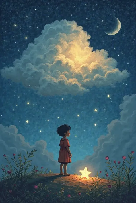 Ali was a  who loved watching the stars before sleeping. One night, he saw a strange glowing cloud in the sky. As he was about to sleep, the cloud slowly came down and stopped near him.

The cloud gently said, "Ali, would you like to go on a magical journe...