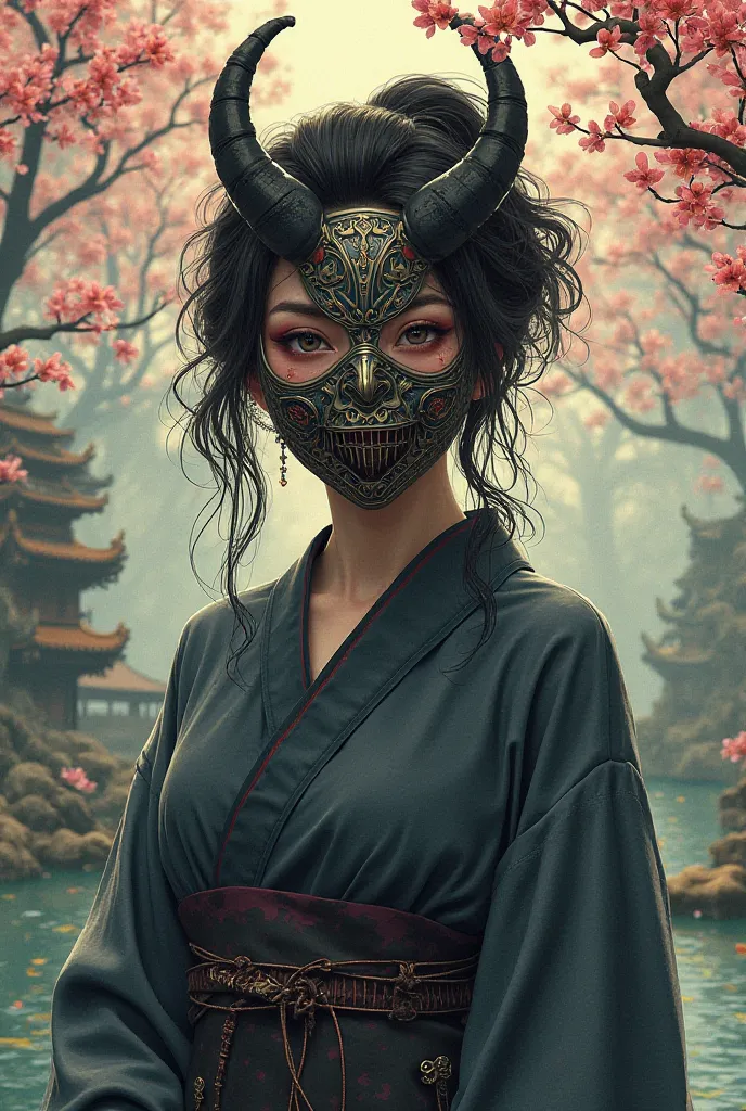 Legende japonaise image pour femme crippy Avec masque 