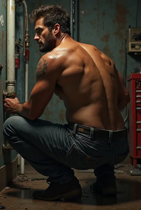 Hot Plumber Man Squat Crack Ass