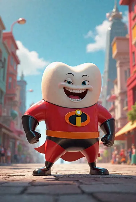 Can you help me by creating a tooth and having the tooth be a character from Disney's Incredibles

