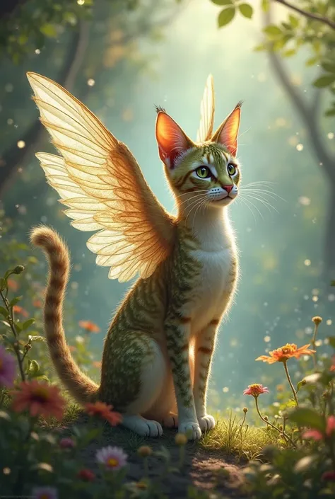 Cat with hummingbird wings 