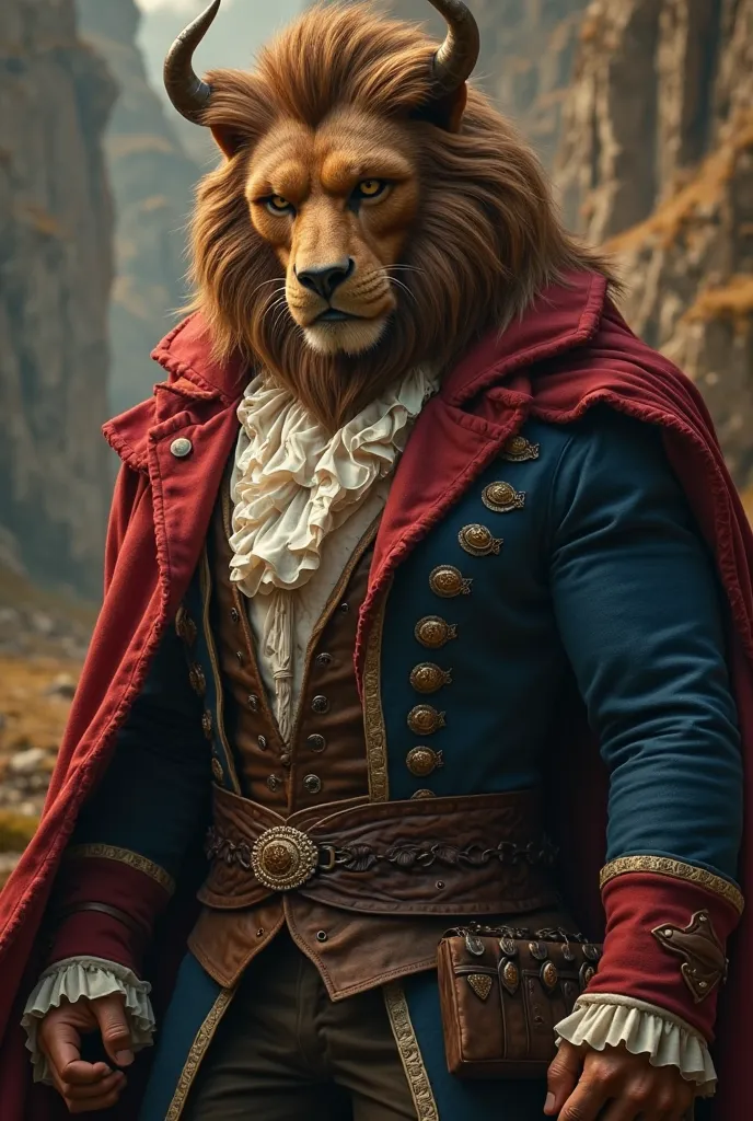 Oi chat,you could generate an image for me?  from Beauty and the Beast,but the beast transformed into a man,but not that clichéd man from the movie a man with a crude aspect, Just like the beast,but in human form ...

