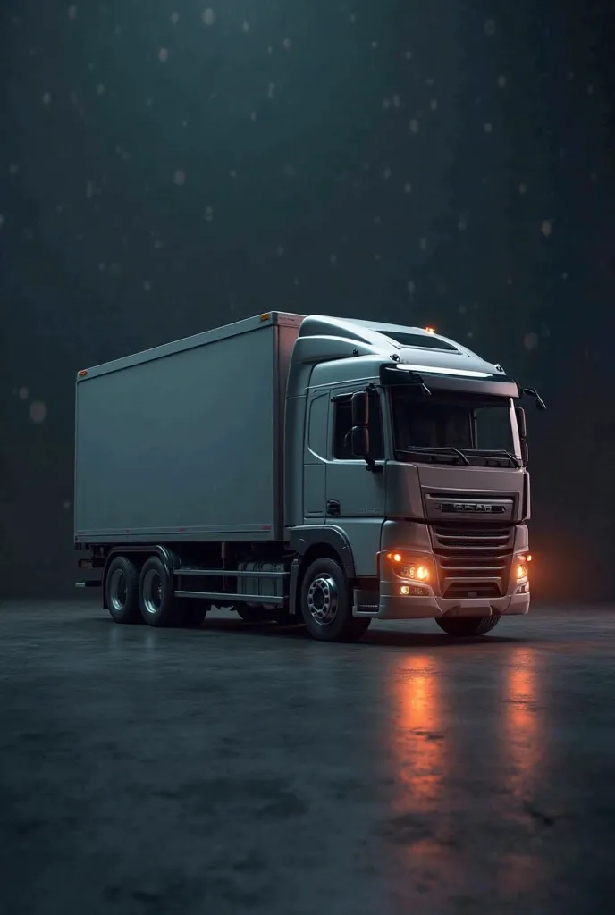 Delivery icon on dark background with realistic truck