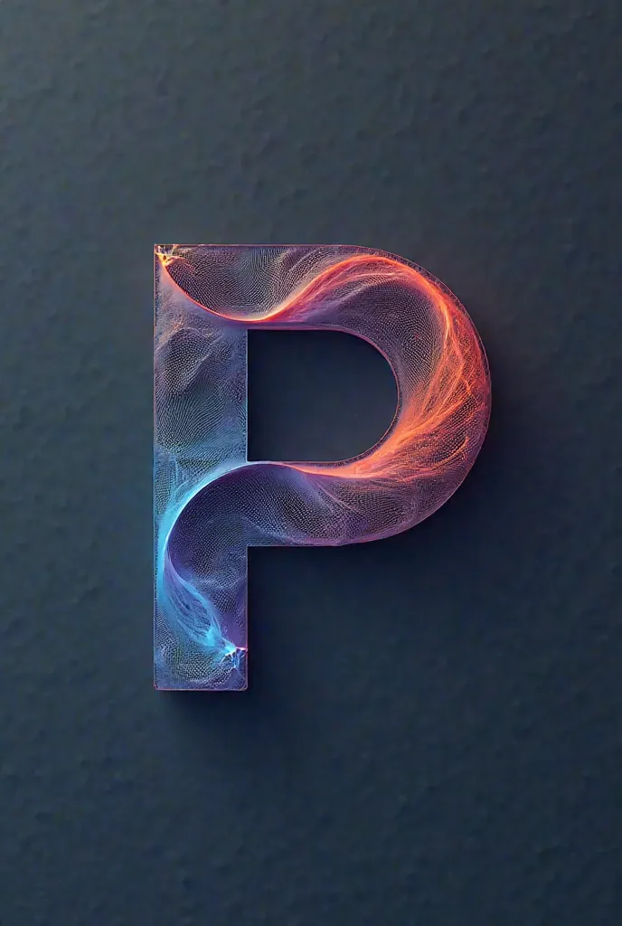 Create a logo with the concept of parametric and also that has a P that also has a P that also has a mesh or network pattern that denotes the idea of parameters connected to each other and that is minimalist AND Abstract shapes that are transformed or adju...