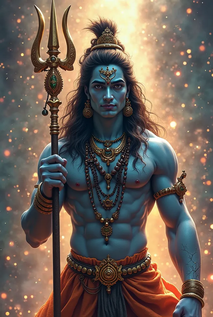 Hindu God lode Shiba most handsome pic with his weapon trisul