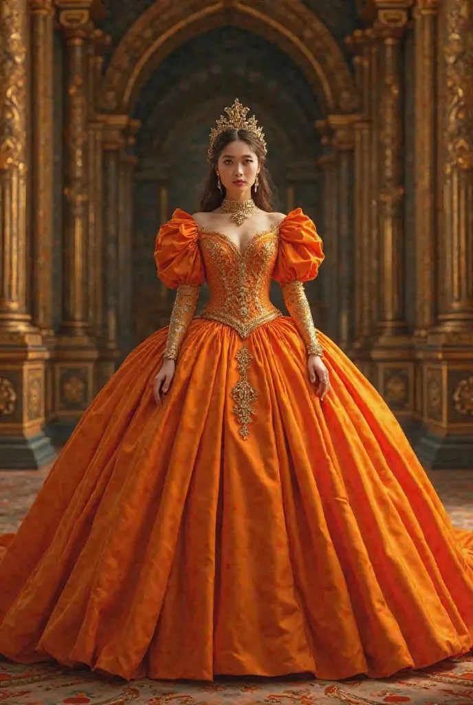 Queen big ball gown orange 