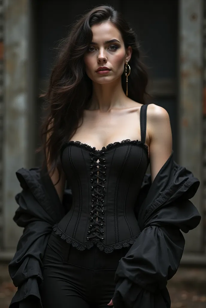 Pair it with square neck black corset 