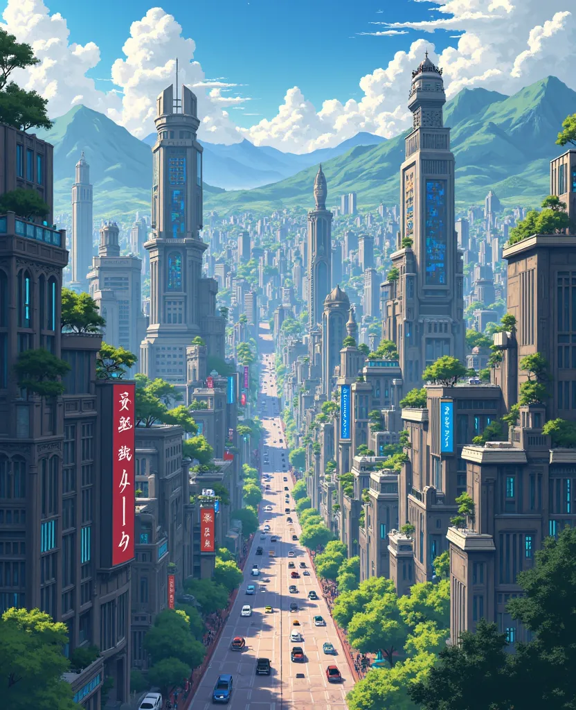 Anime landscape, city