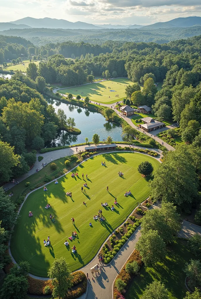 Recreational areas seen from above