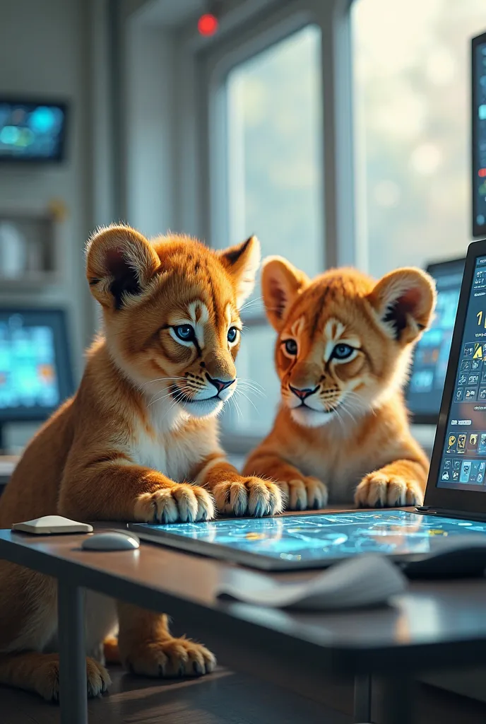 Lion cubs studying telematics engineering 