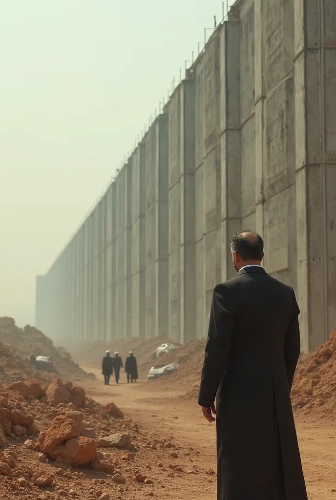 Bashar Al-Assad, the former president of Syria, builds a wall