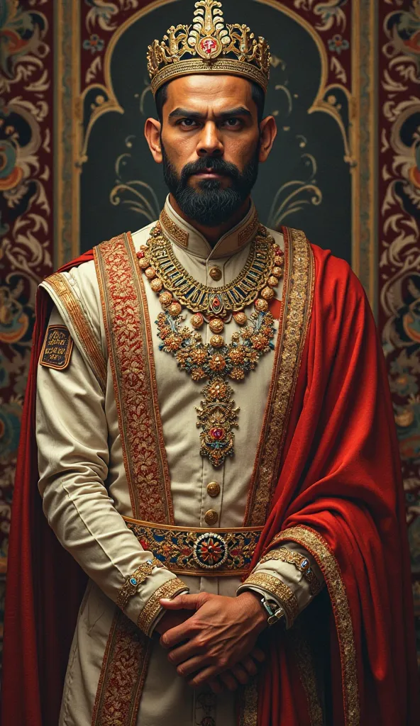 virat kholi as a indian king , portrait style 