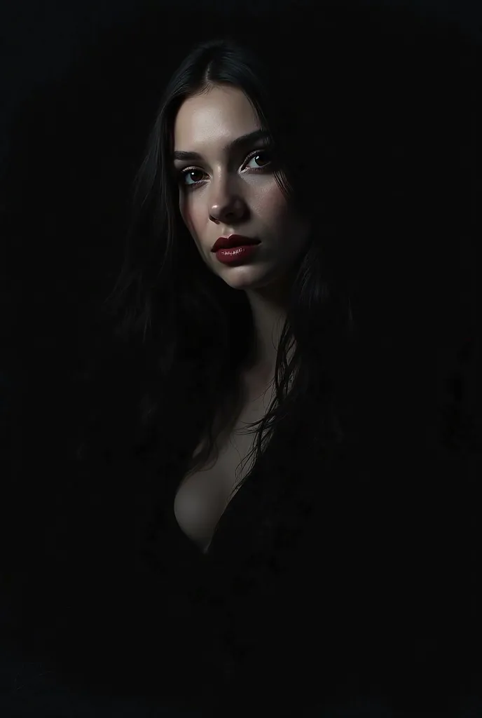 Woman with black background