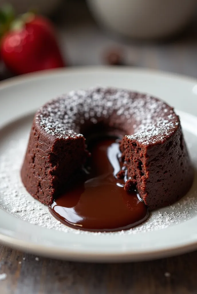 Healthy chocolate lava cake