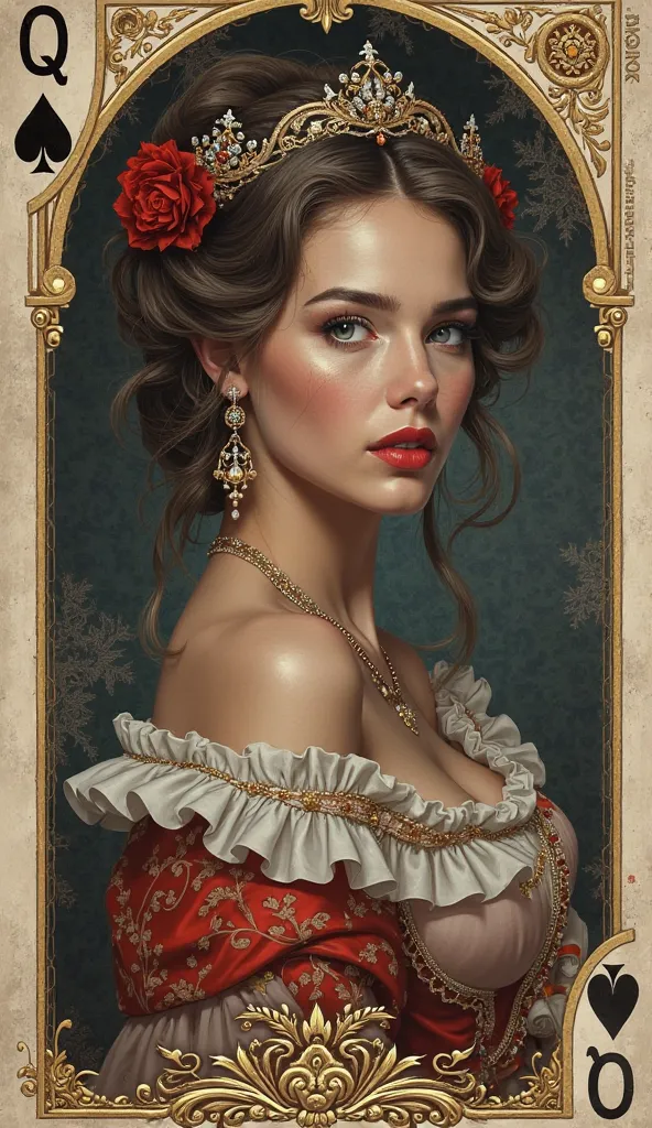 ((( photorealism :1.2))),   Intricate Digital Painting  ,  with   、 victorian 、 The image resolution is professional print questionuality and incorporates 、  The majestic woman   .     classic elements of 。 semi-fictional    ,  Classy makeup ,   posing in ...