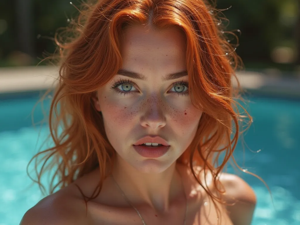 Beautiful woman, no makeup, some freckles, perfect eyes, big eyes, moaning, orgasm face, ecstasy face, redhead, Obscene, erotic, wet pussy, dripping wet pussy, (perfect anatomy), dripping wet pussy, inserting finger in pussy, pussy juice, fingers inside vu...