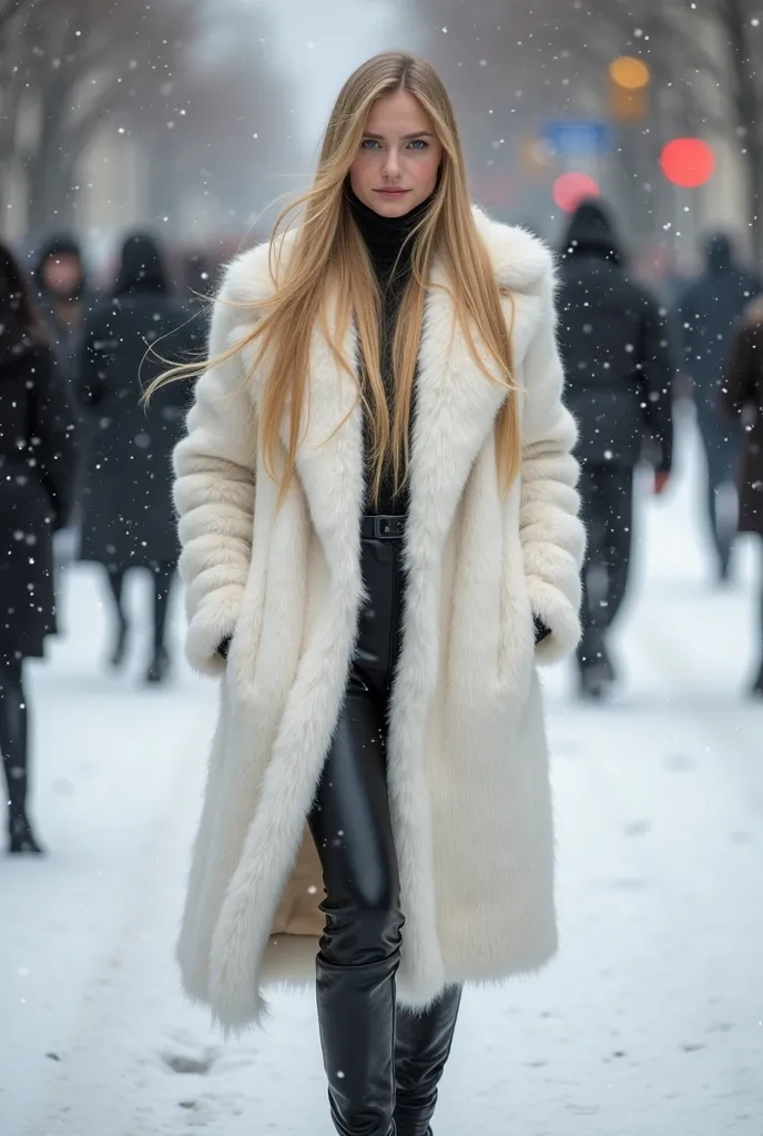 centuries She walked the streets of Moscow with the natural elegance of someone who belongs to the city. Her long blond hair shone in the cold winter light, contrasting with the intense blue eyes that seemed to hide secrets of. Dressed in a white fur coat ...