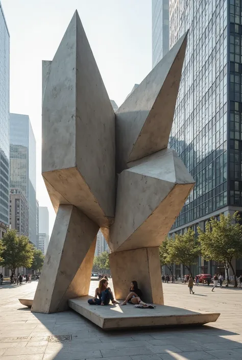 A piece of public art，It can be used for people to rest，Geometrization of shapes。