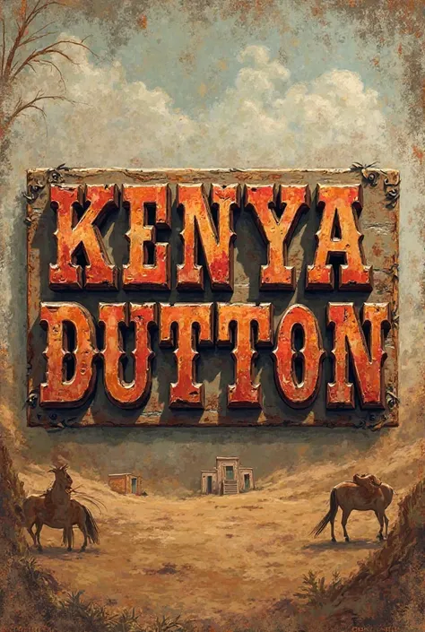 Photo of the name written Kenya Dutton in cowboy style 