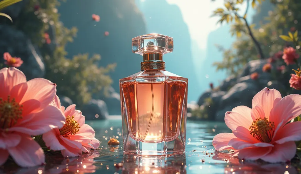 perfume on a beautiful background