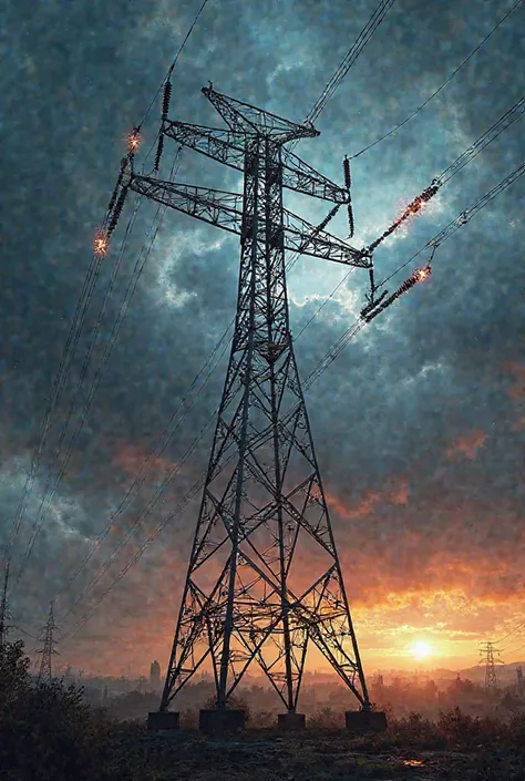 Make another image with high voltage power tower 