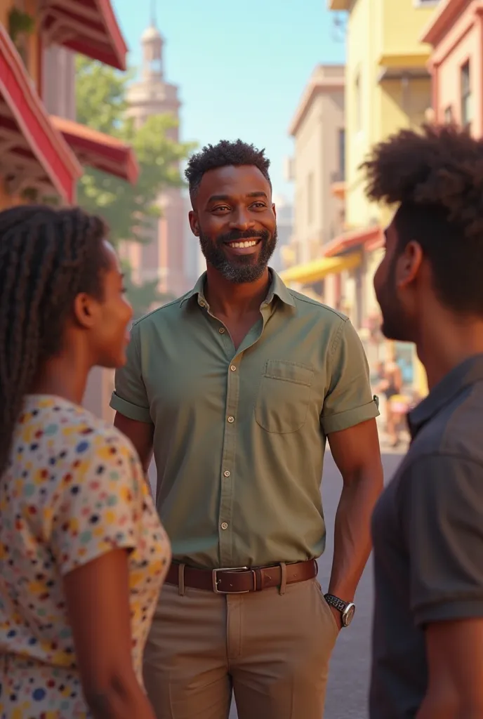 A black man who greets
 Young ren
