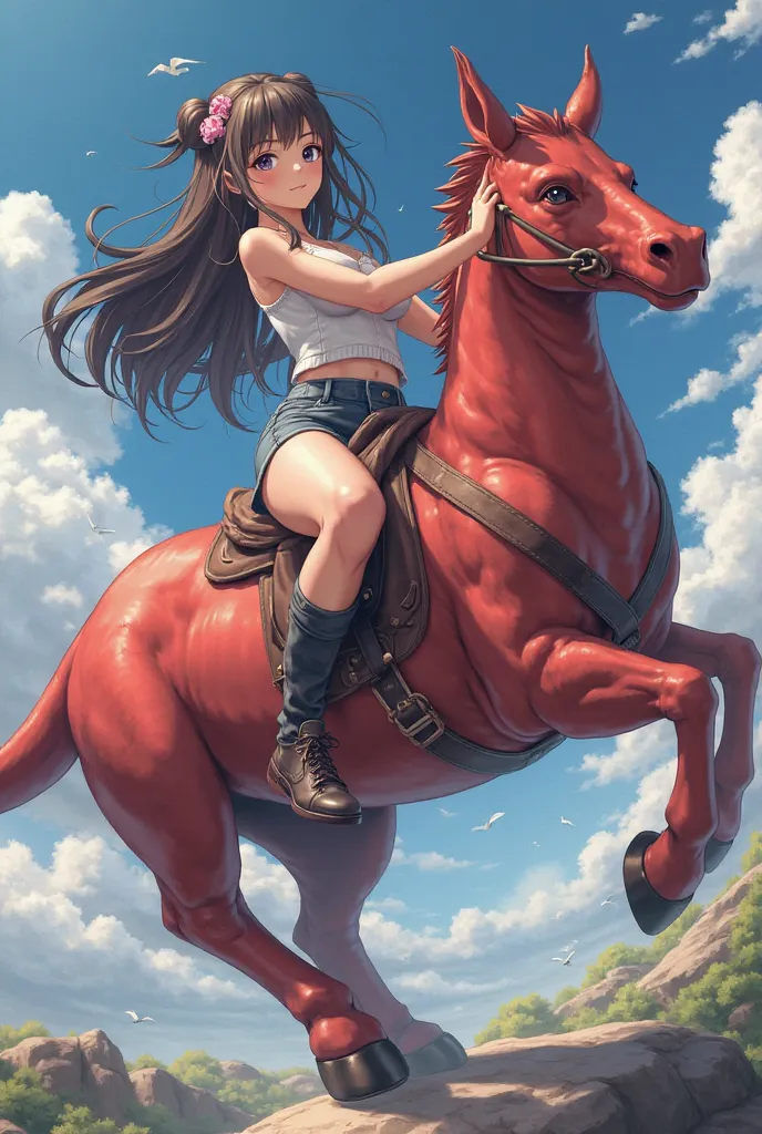 Anime woman riding a dick with a big ass