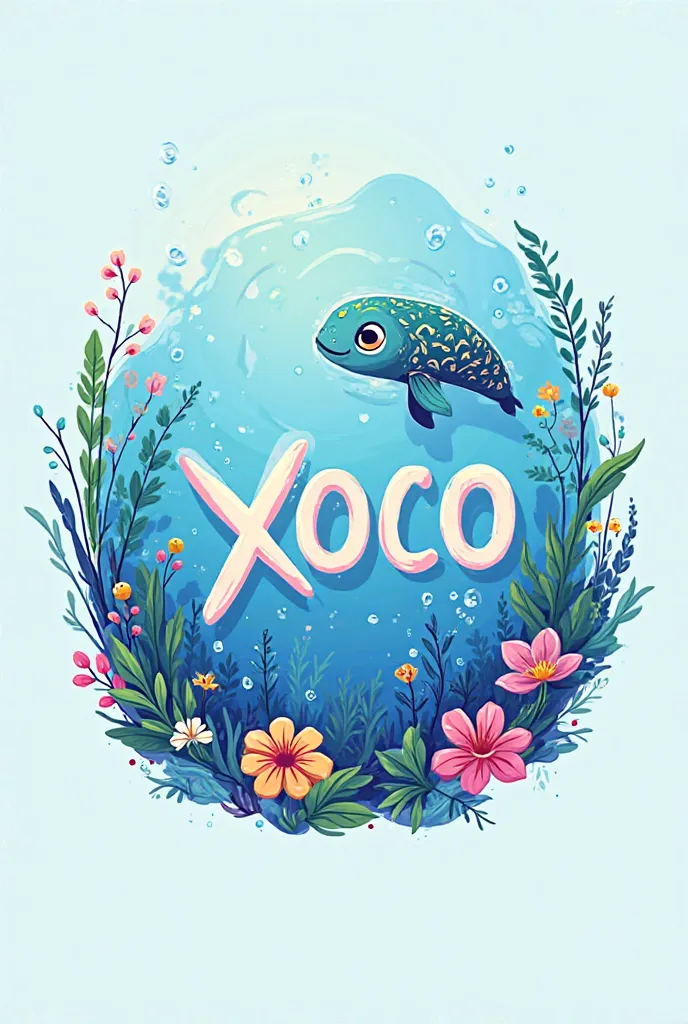 Imagine a logo with the word xoco for water-themed handmade soaps and I also have an axolotl