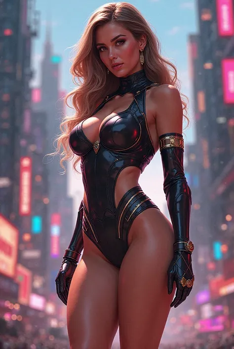 Create girl with big ass breasts and very beautiful super hero two legs hair donbras miniskirt