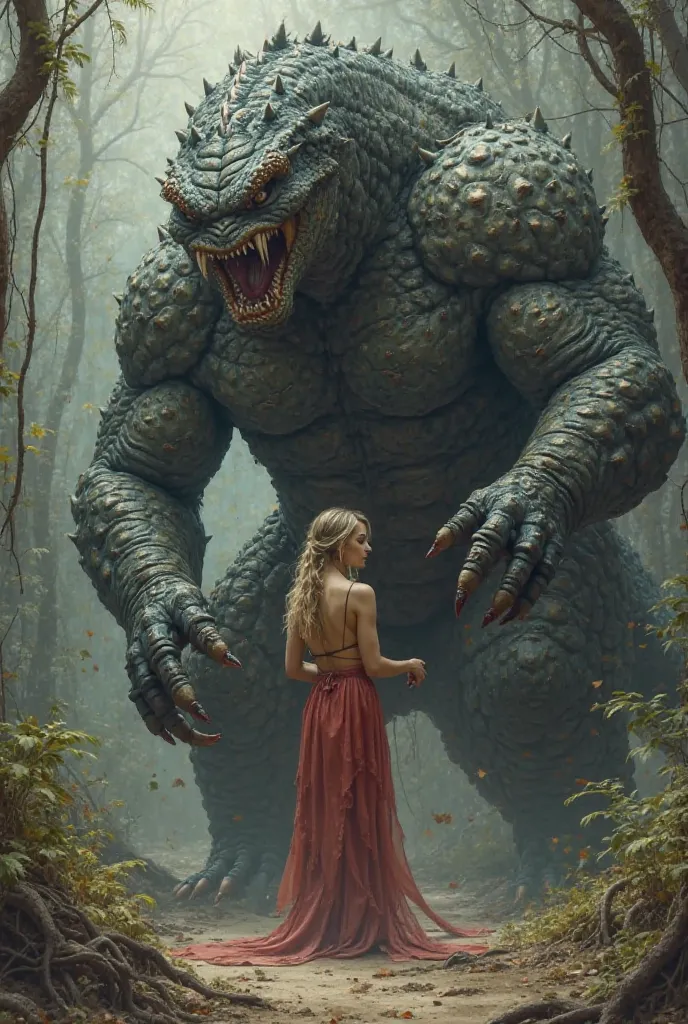 Giant monster raping a woman 