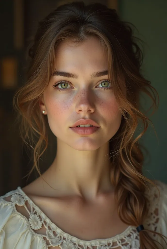 Woman of 25 years old for MYM profile European origin green eyes