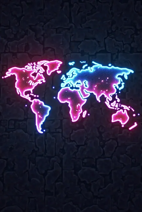 a mapa mundi neon