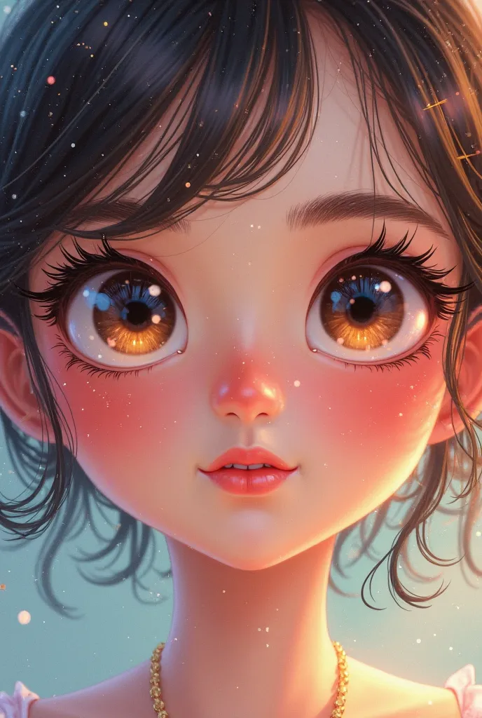 Mascara girl cartoon with transparent background 