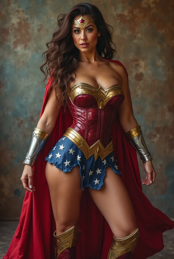  AMBER HARD , Muscular supergirl ,  sexy and hot esports athletic girl ,  Wonder Woman complete with an erotic corset and cape costume.  Super Sexy 