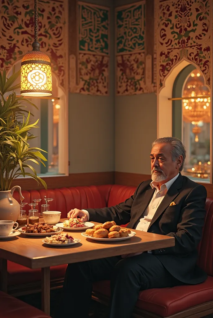 Picture of sitting at a Ramadan special snacks restaurant