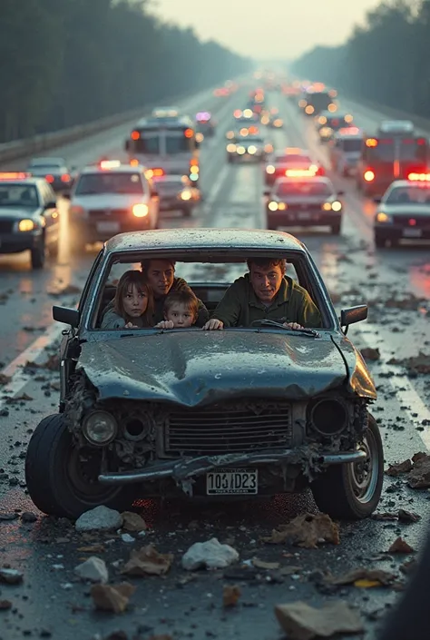 Car accident on the highway