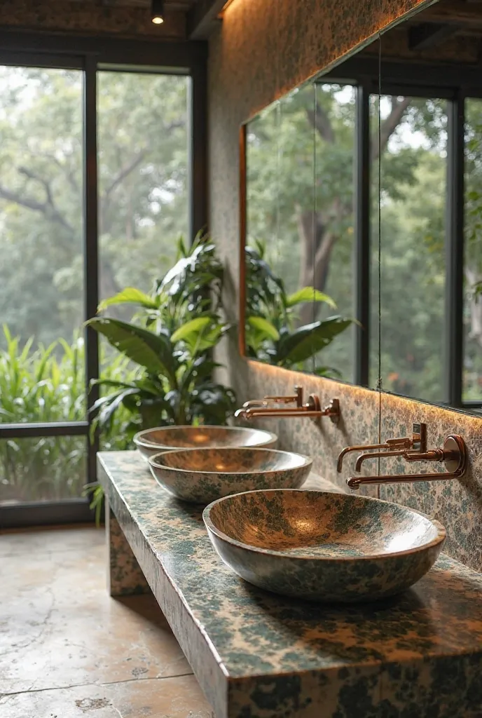 Washbasins and bathroom made of nedehrite 