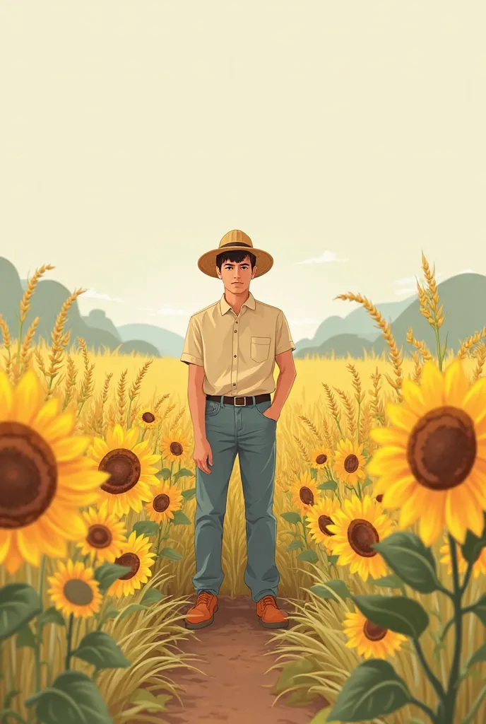 It's good but he's very effeminate and seems like a lot of anime I just want a normal guy who wears straw in the sunflower or wheat field só que versão de desenho simples