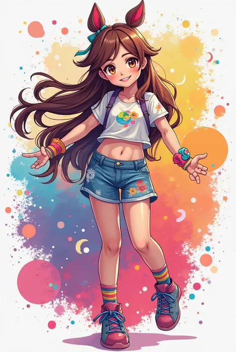 Female cosplayer logo, colorful, casual, feminine