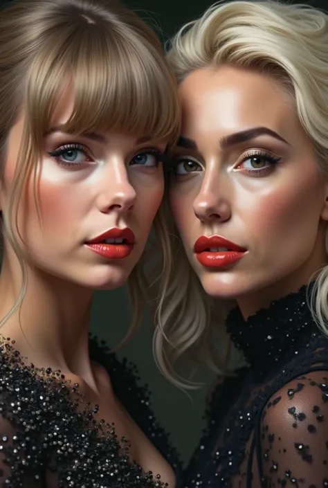 Dessin realiste de taylor swift et lady gaga