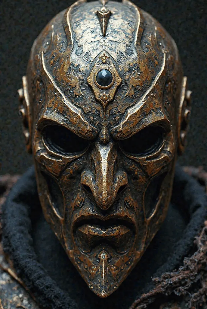 Make me a metal mask that doesn't look technological and commands respect