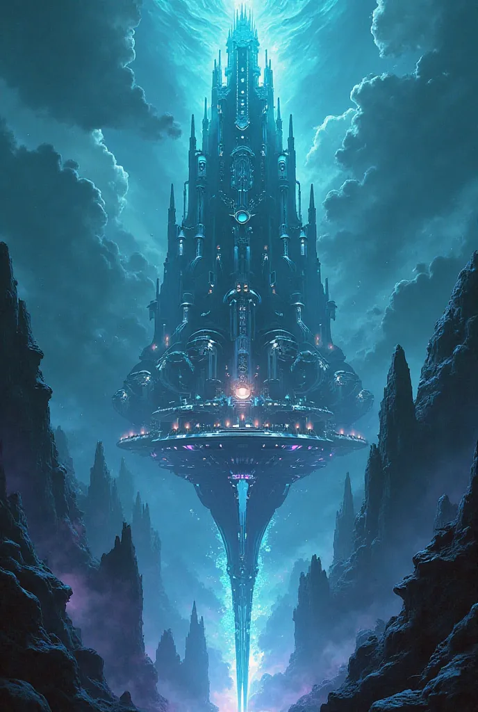 rules Create a detailed illustration of Abyssalis, a majestic kingdom hidden deep in Neptune's turquoise atmosphere. Suspended within the dense layers of hypersonic storms, the kingdom is spread in floating colossal structures, interconnected by energy bri...