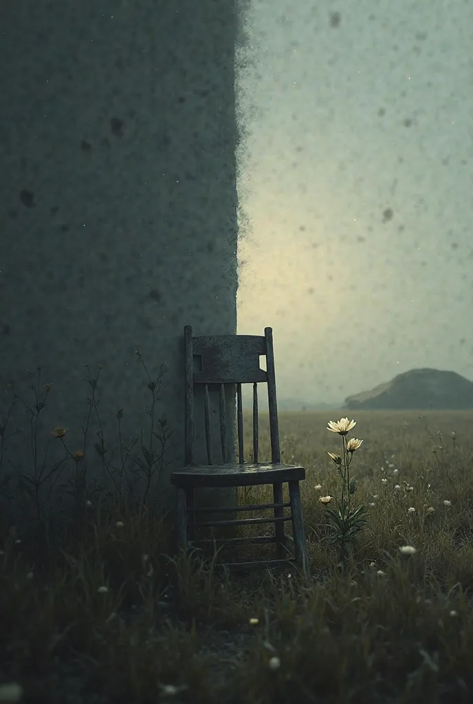 the cover shows a landscape divided into two halves: on a dark side, almost somber , there is an old empty chair, worn out, symbolizing the loneliness and rejection the protagonist feels due to bullying. as the gaze shifts to the other side, the light begi...