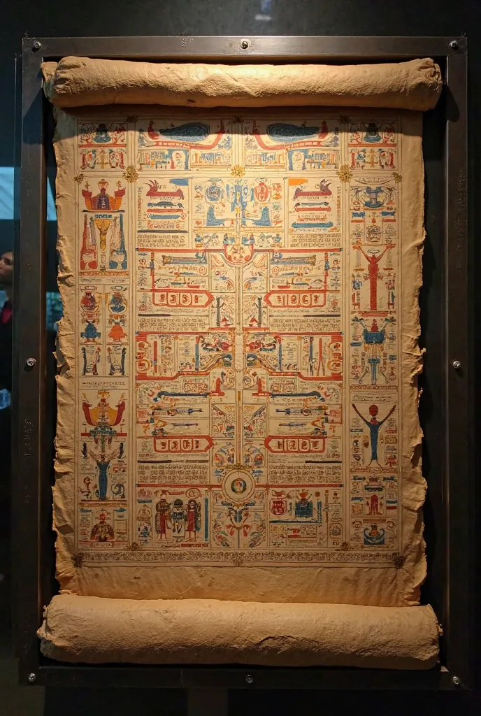 London Medical Papyrus. An aged papyrus document with carefully drawn hieroglyphs and medical instructions in the Biritsh Museum