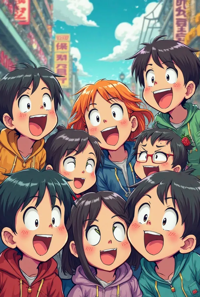 Mangas with happy faces