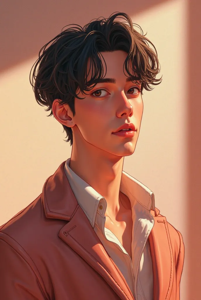 Create a sexy animated young man who represents the Virgo sign they use as a reference to Jungkook from BTS