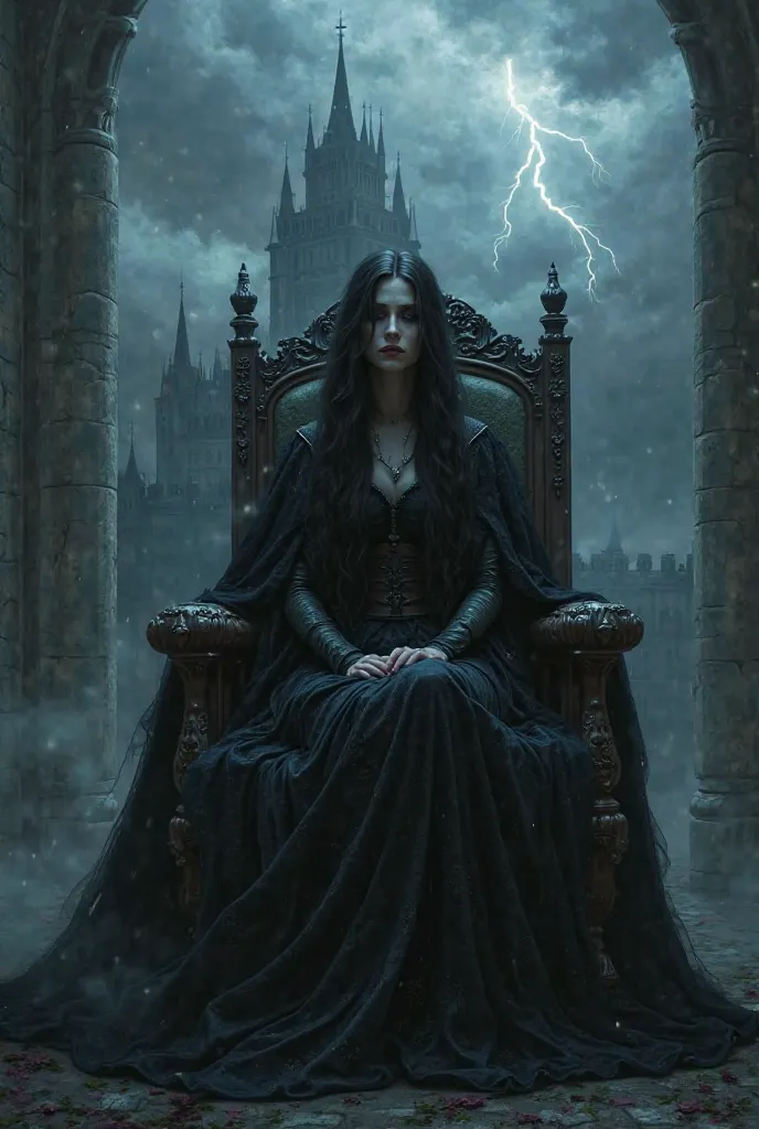 dark queen sad cry castle thunder
